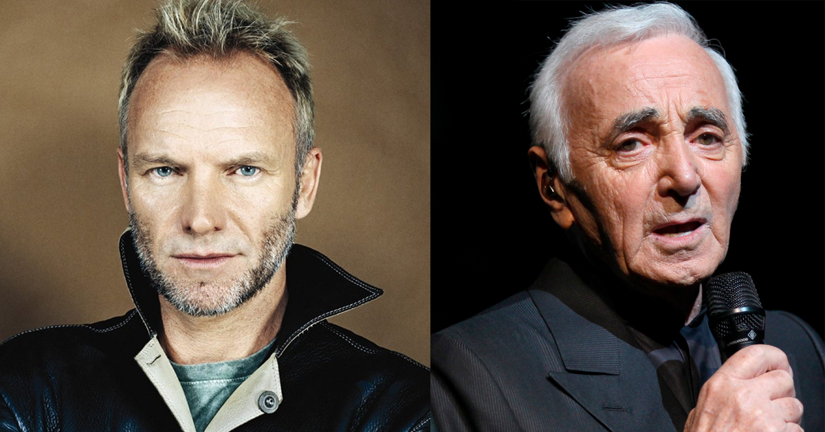 Песня 1000 мужчин. Charles Aznavour & Sting. Ш. Азнавур и стинг фото.